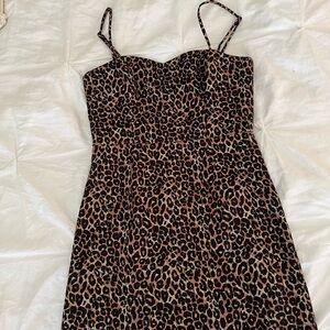 French Connection Leopard Print Spaghetti Strap Dress